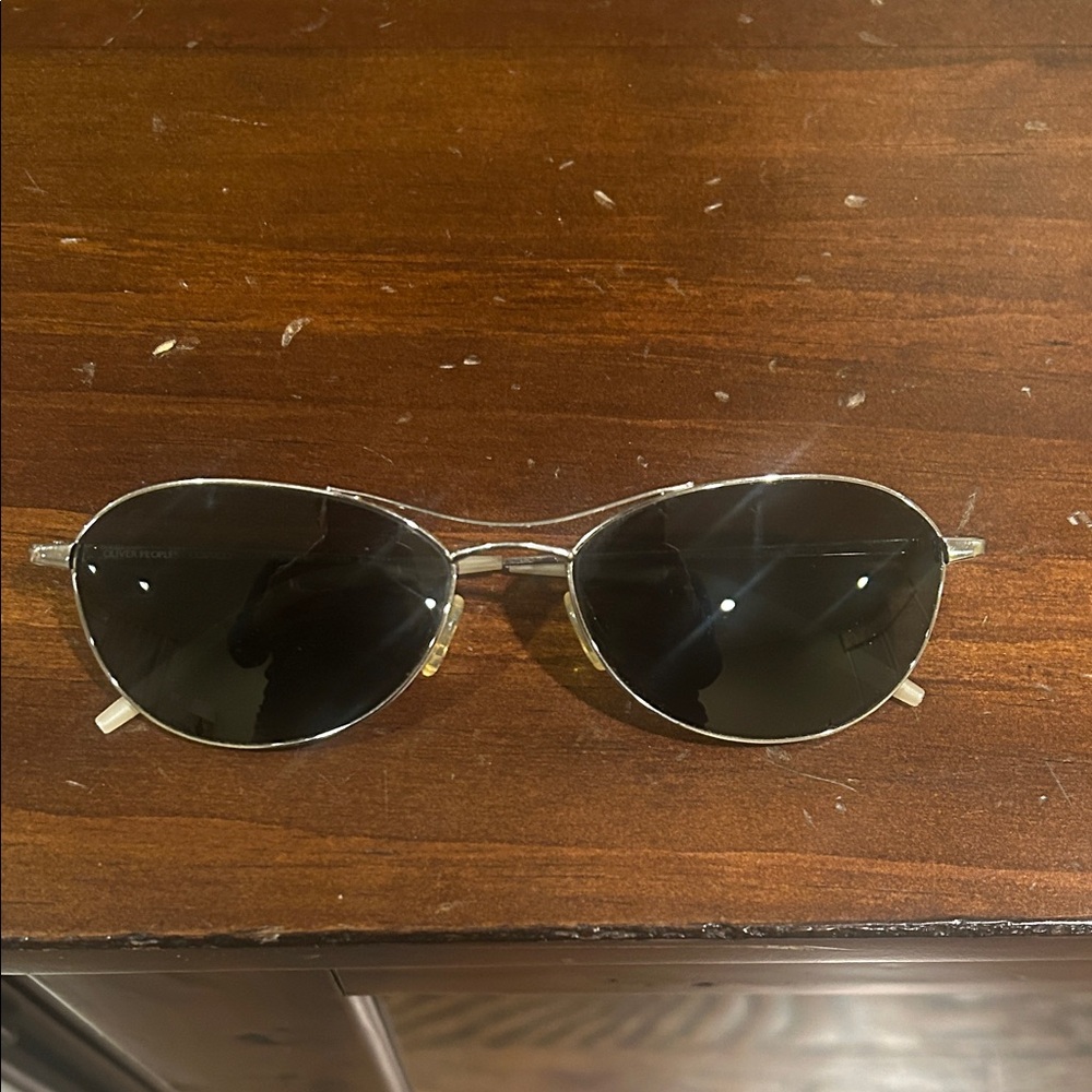 Oliver People’s Silver Aviator Sunglasses-Polarized